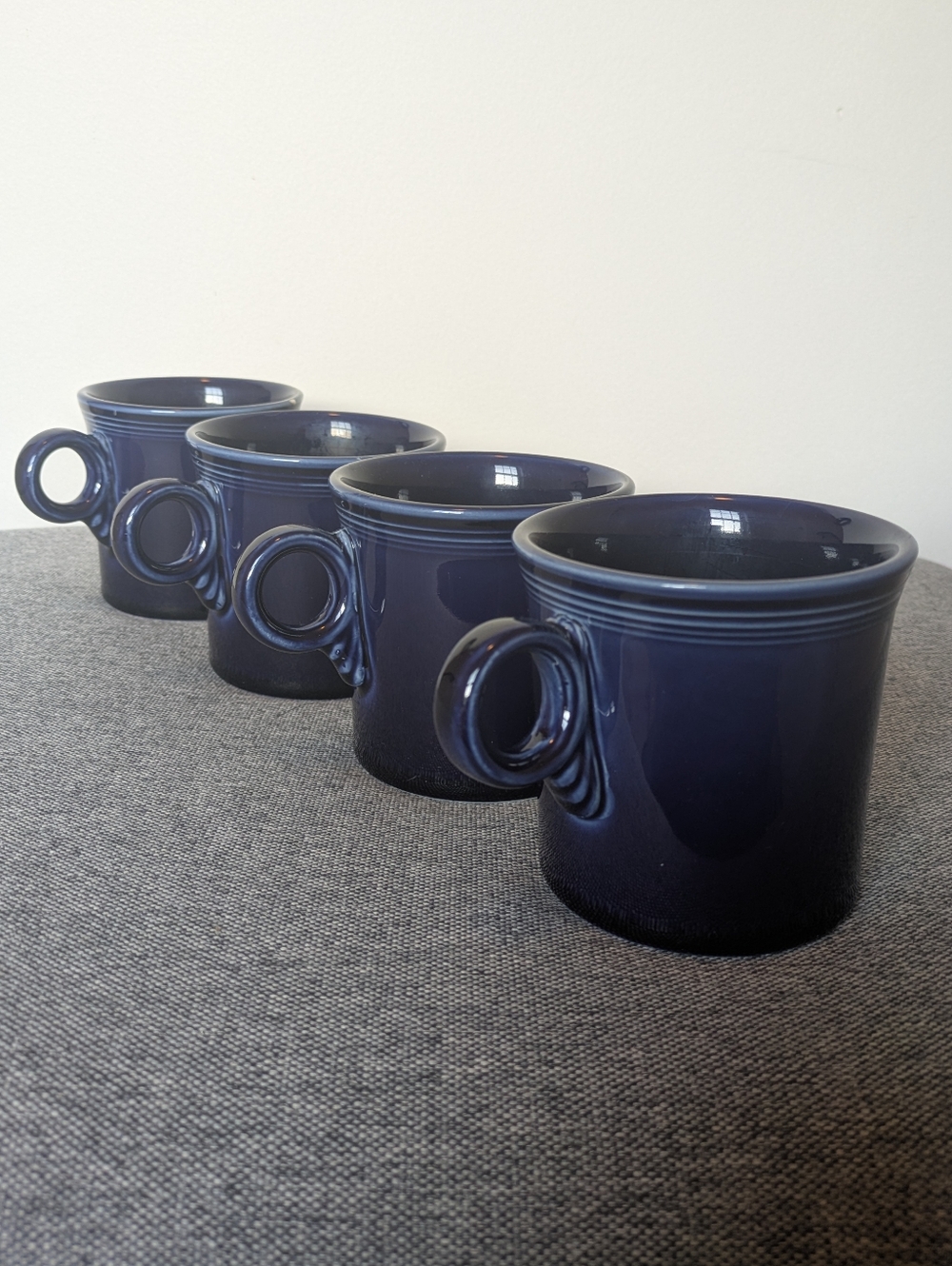 4 Fiesta Fiestaware HLC Cobalt Blue Mugs Dinnerware Homer Laughlin - Picture 11 of 12